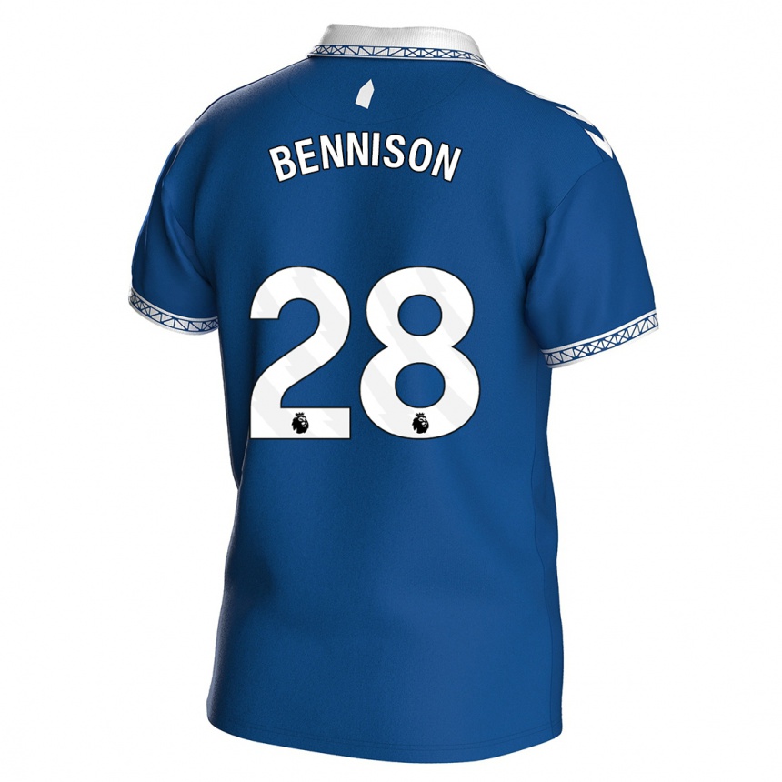 Kinder Fußball Hanna Bennison #28 Königsblau Heimtrikot Trikot 2023/24 T-Shirt Luxemburg