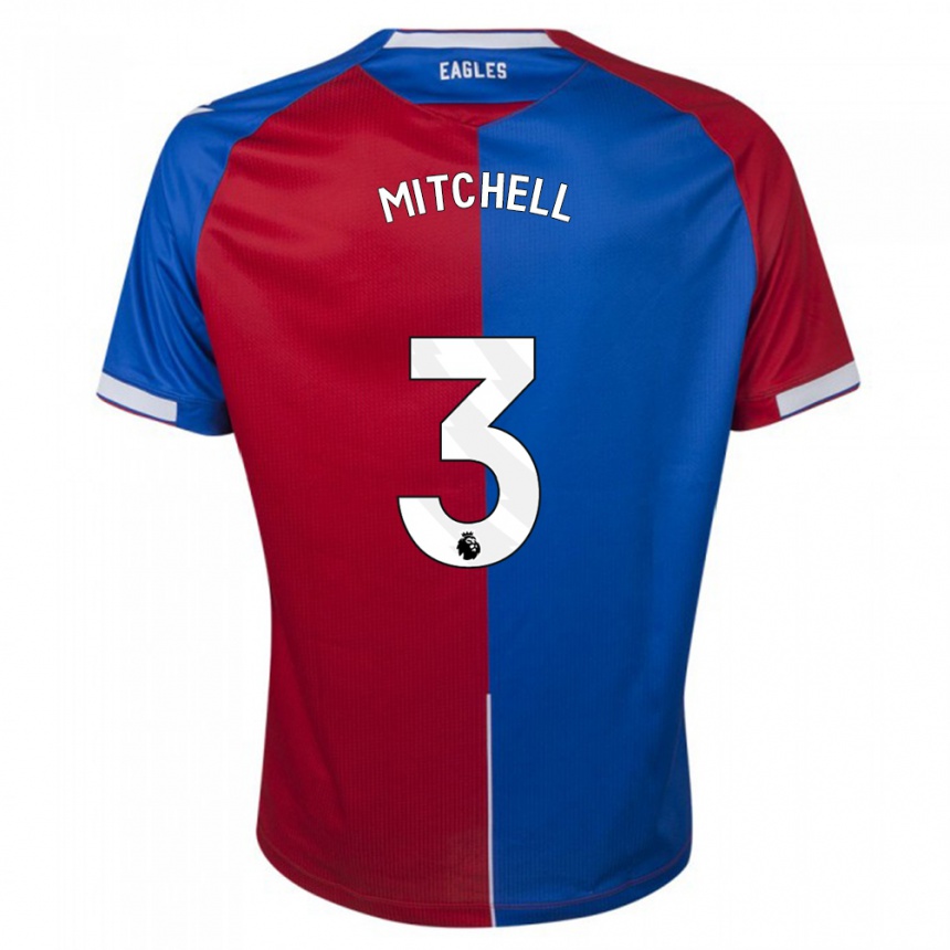 Kinder Fußball Tyrick Mitchell #3 Rot Blau Heimtrikot Trikot 2023/24 T-Shirt Luxemburg