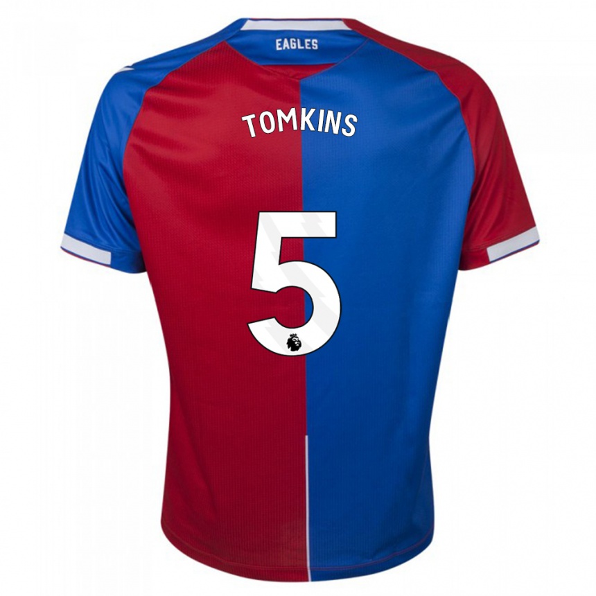 Kinder Fußball James Tomkins #5 Rot Blau Heimtrikot Trikot 2023/24 T-Shirt Luxemburg