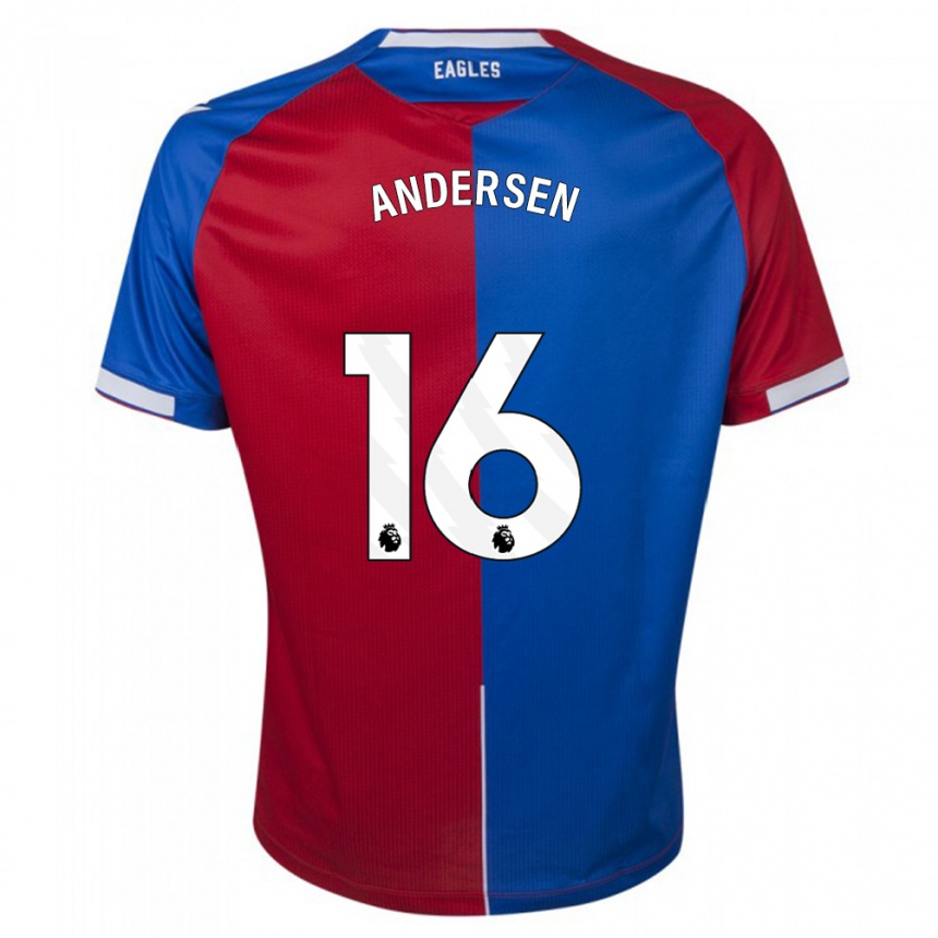 Kinder Fußball Joachim Andersen #16 Rot Blau Heimtrikot Trikot 2023/24 T-Shirt Luxemburg