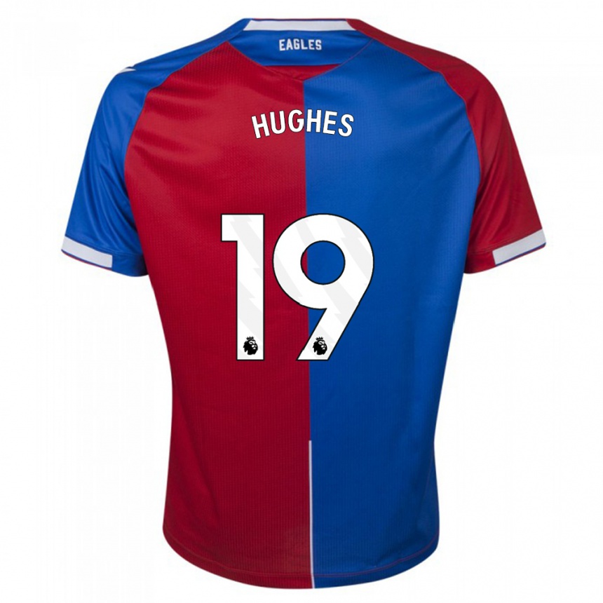 Kinder Fußball Will Hughes #19 Rot Blau Heimtrikot Trikot 2023/24 T-Shirt Luxemburg