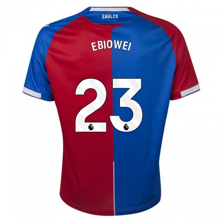 Kinder Fußball Malcolm Ebiowei #23 Rot Blau Heimtrikot Trikot 2023/24 T-Shirt Luxemburg