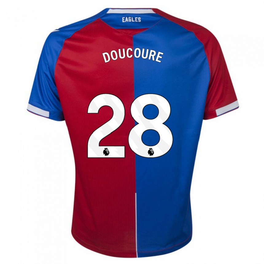 Kinder Fußball Cheick Doucouré #28 Rot Blau Heimtrikot Trikot 2023/24 T-Shirt Luxemburg