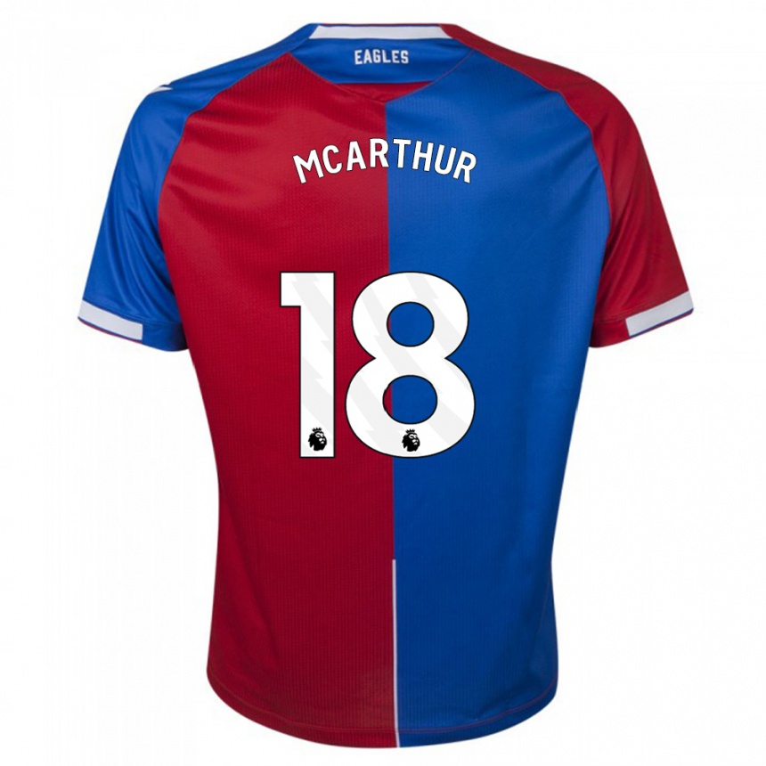 Kinder Fußball James Mcarthur #18 Rot Blau Heimtrikot Trikot 2023/24 T-Shirt Luxemburg