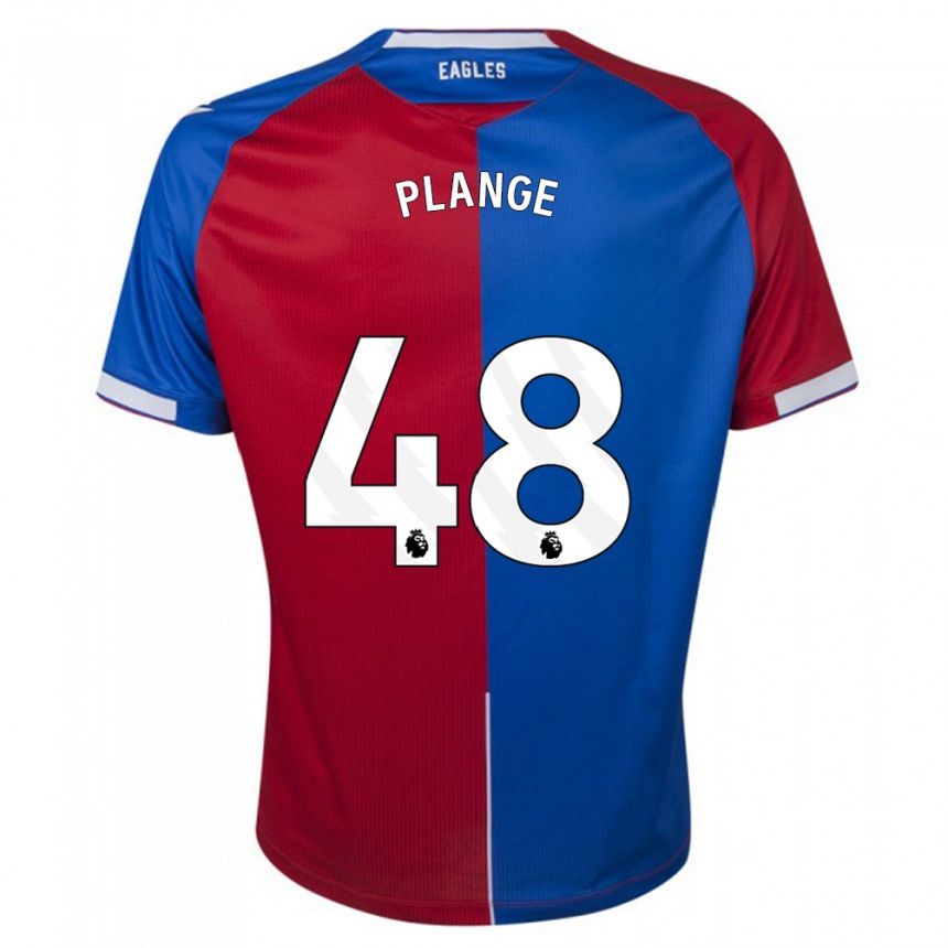 Kinder Fußball Luke Plange #48 Rot Blau Heimtrikot Trikot 2023/24 T-Shirt Luxemburg