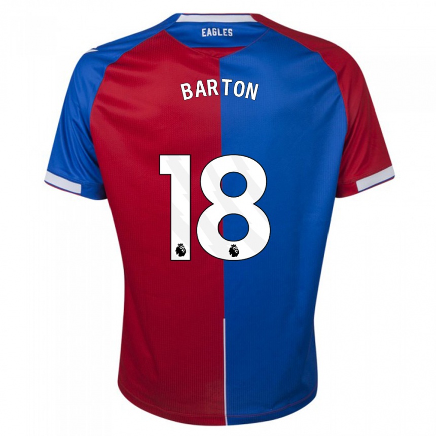 Kinder Fußball Kirsty Barton #18 Rot Blau Heimtrikot Trikot 2023/24 T-Shirt Luxemburg