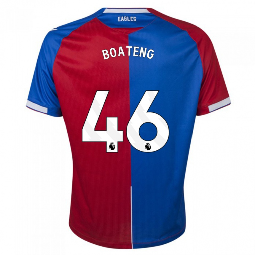 Kinder Fußball Malachi Boateng #46 Rot Blau Heimtrikot Trikot 2023/24 T-Shirt Luxemburg