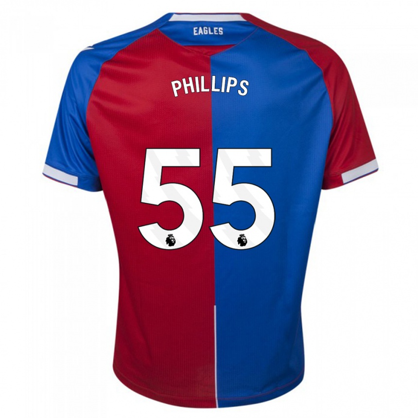 Kinder Fußball Killian Phillips #55 Rot Blau Heimtrikot Trikot 2023/24 T-Shirt Luxemburg