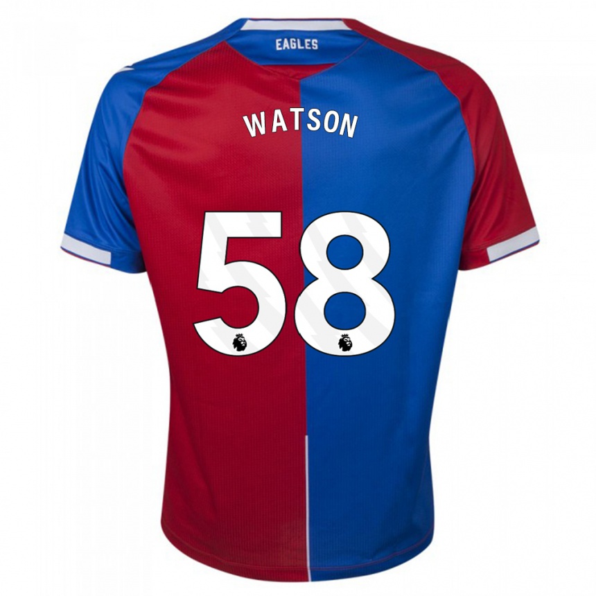 Kinder Fußball Noah Watson #58 Rot Blau Heimtrikot Trikot 2023/24 T-Shirt Luxemburg