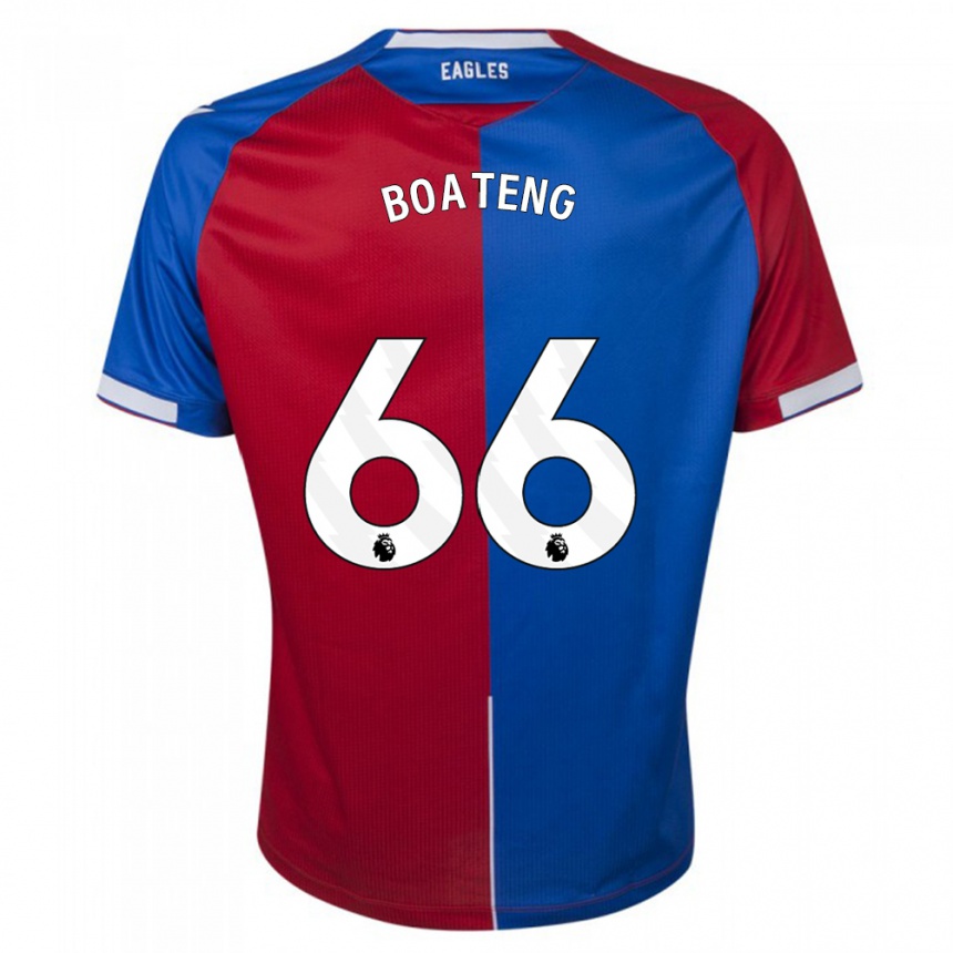 Kinder Fußball David Boateng #66 Rot Blau Heimtrikot Trikot 2023/24 T-Shirt Luxemburg