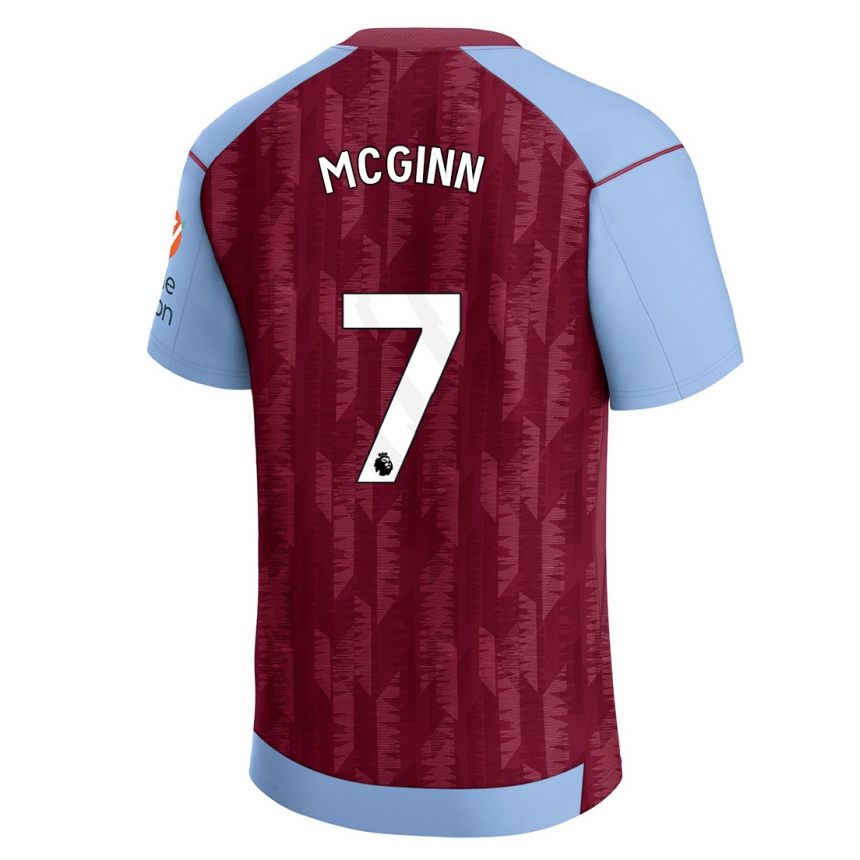 Kinder Fußball John Mcginn #7 Weinrotblau Heimtrikot Trikot 2023/24 T-Shirt Luxemburg