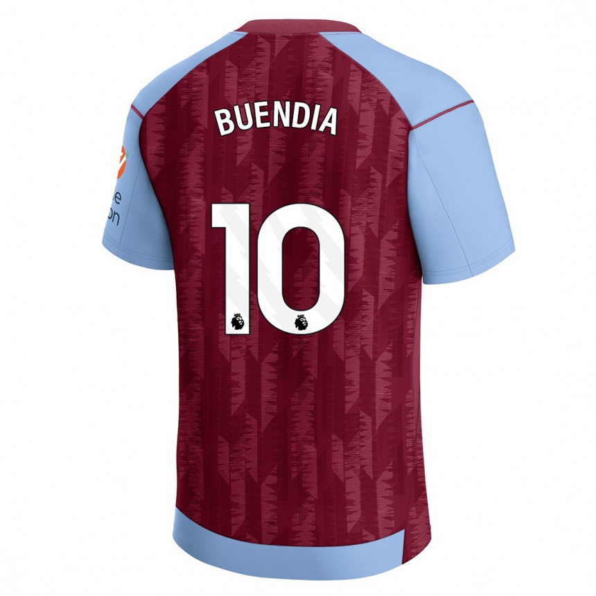 Kinder Fußball Emiliano Buendía #10 Weinrotblau Heimtrikot Trikot 2023/24 T-Shirt Luxemburg