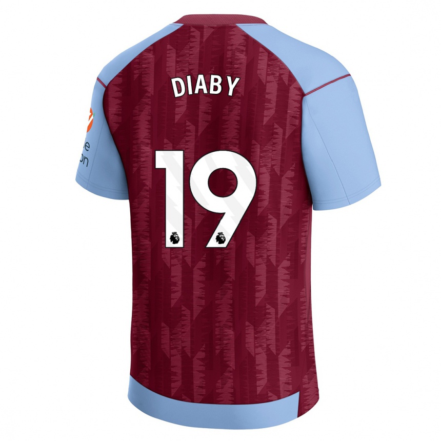 Kinder Fußball Moussa Diaby #19 Weinrotblau Heimtrikot Trikot 2023/24 T-Shirt Luxemburg