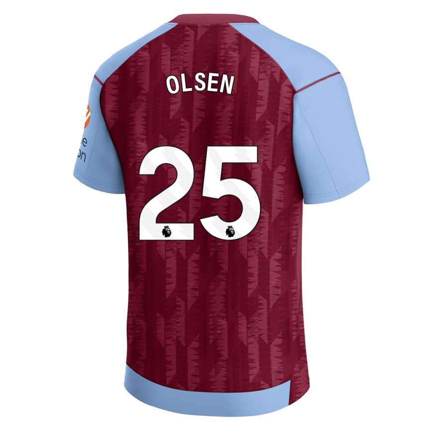 Kinder Fußball Robin Olsen #25 Weinrotblau Heimtrikot Trikot 2023/24 T-Shirt Luxemburg