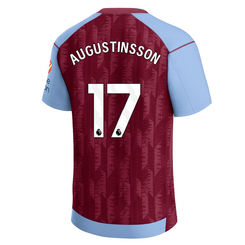 Kinder Fußball Ludwig Augustinsson #17 Weinrotblau Heimtrikot Trikot 2023/24 T-Shirt Luxemburg