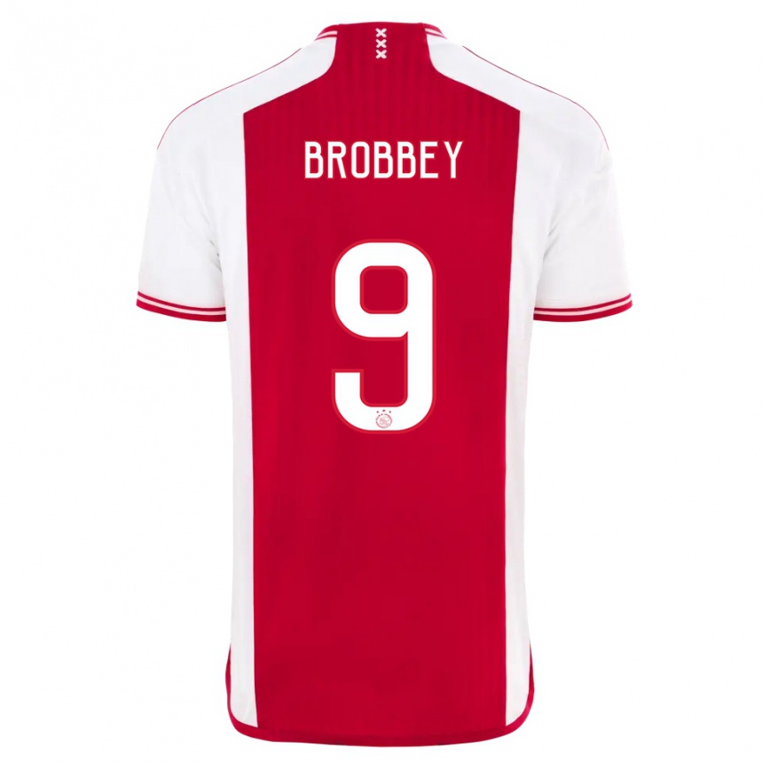 Kinder Fußball Brian Brobbey #9 Rot-Weiss Heimtrikot Trikot 2023/24 T-Shirt Luxemburg