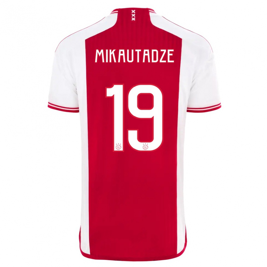 Kinder Fußball Georges Mikautadze #19 Rot-Weiss Heimtrikot Trikot 2023/24 T-Shirt Luxemburg