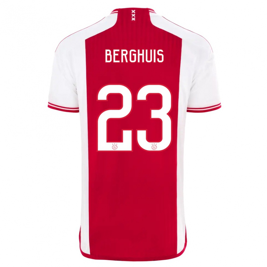 Kinder Fußball Steven Berghuis #23 Rot-Weiss Heimtrikot Trikot 2023/24 T-Shirt Luxemburg