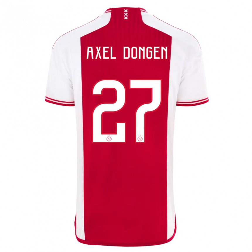 Kinder Fußball Amourricho Van Axel Dongen #27 Rot-Weiss Heimtrikot Trikot 2023/24 T-Shirt Luxemburg