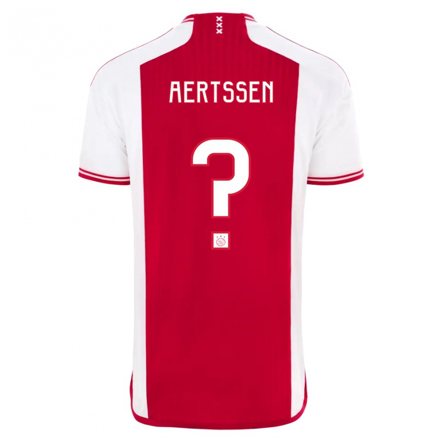 Kinder Fußball Olivier Aertssen #0 Rot-Weiss Heimtrikot Trikot 2023/24 T-Shirt Luxemburg