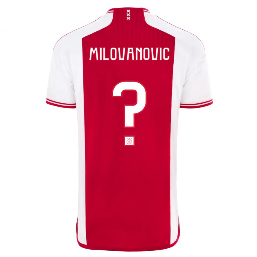 Kinder Fußball Mateja Milovanovic #0 Rot-Weiss Heimtrikot Trikot 2023/24 T-Shirt Luxemburg