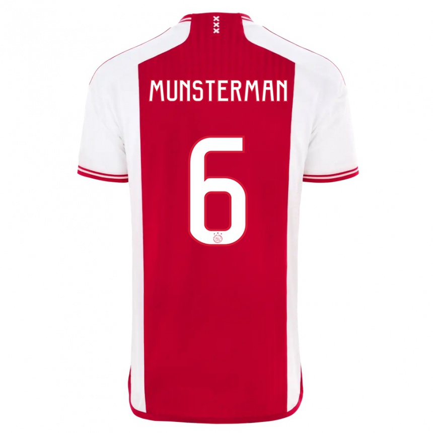 Kinder Fußball Marthe Munsterman #6 Rot-Weiss Heimtrikot Trikot 2023/24 T-Shirt Luxemburg