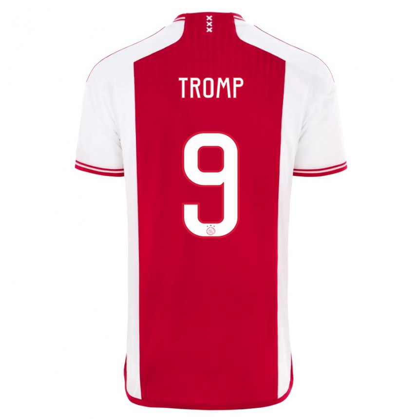 Kinder Fußball Nikita Tromp #9 Rot-Weiss Heimtrikot Trikot 2023/24 T-Shirt Luxemburg