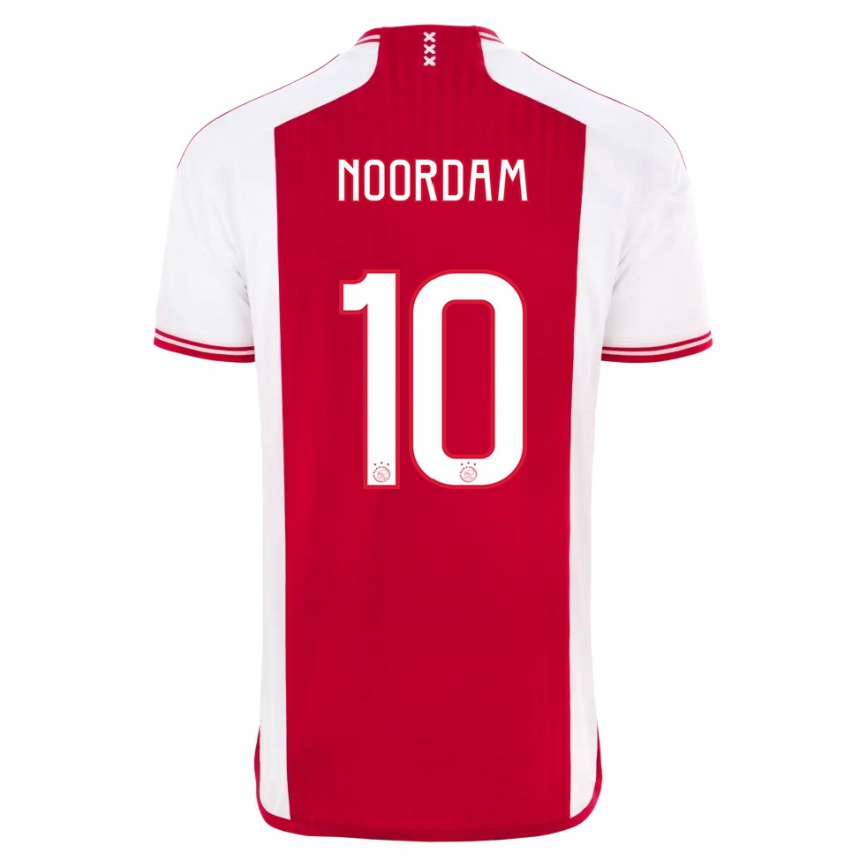 Kinder Fußball Nadine Noordam #10 Rot-Weiss Heimtrikot Trikot 2023/24 T-Shirt Luxemburg