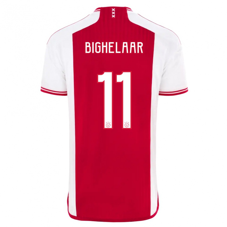 Kinder Fußball Marjolijn Van Den Bighelaar #11 Rot-Weiss Heimtrikot Trikot 2023/24 T-Shirt Luxemburg