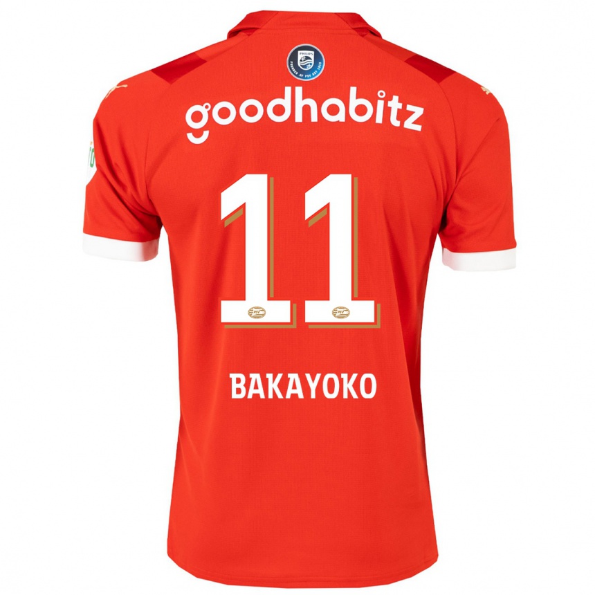 Kinder Fußball Johan Bakayoko #11 Rot Heimtrikot Trikot 2023/24 T-Shirt Luxemburg