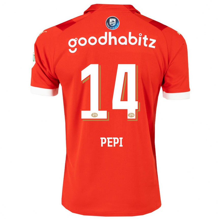 Kinder Fußball Ricardo Pepi #14 Rot Heimtrikot Trikot 2023/24 T-Shirt Luxemburg