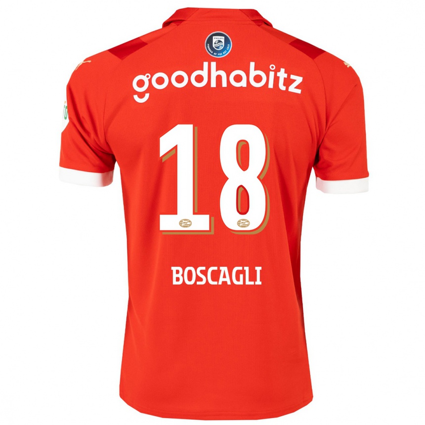 Kinder Fußball Olivier Boscagli #18 Rot Heimtrikot Trikot 2023/24 T-Shirt Luxemburg