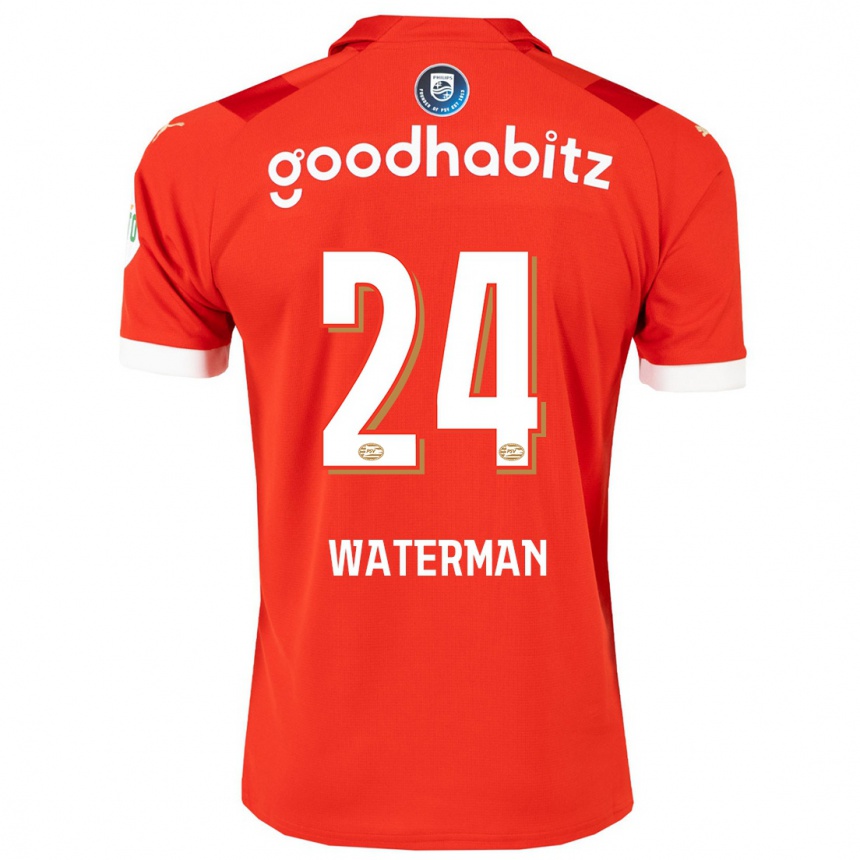 Kinder Fußball Boy Waterman #24 Rot Heimtrikot Trikot 2023/24 T-Shirt Luxemburg