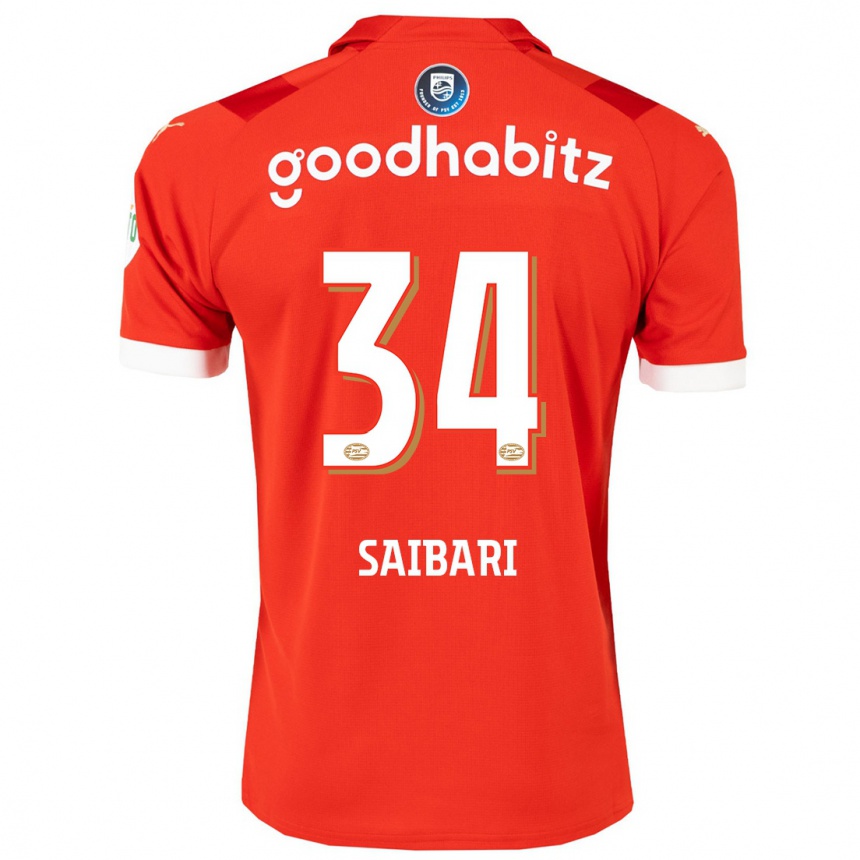 Kinder Fußball Ismael Saibari #34 Rot Heimtrikot Trikot 2023/24 T-Shirt Luxemburg