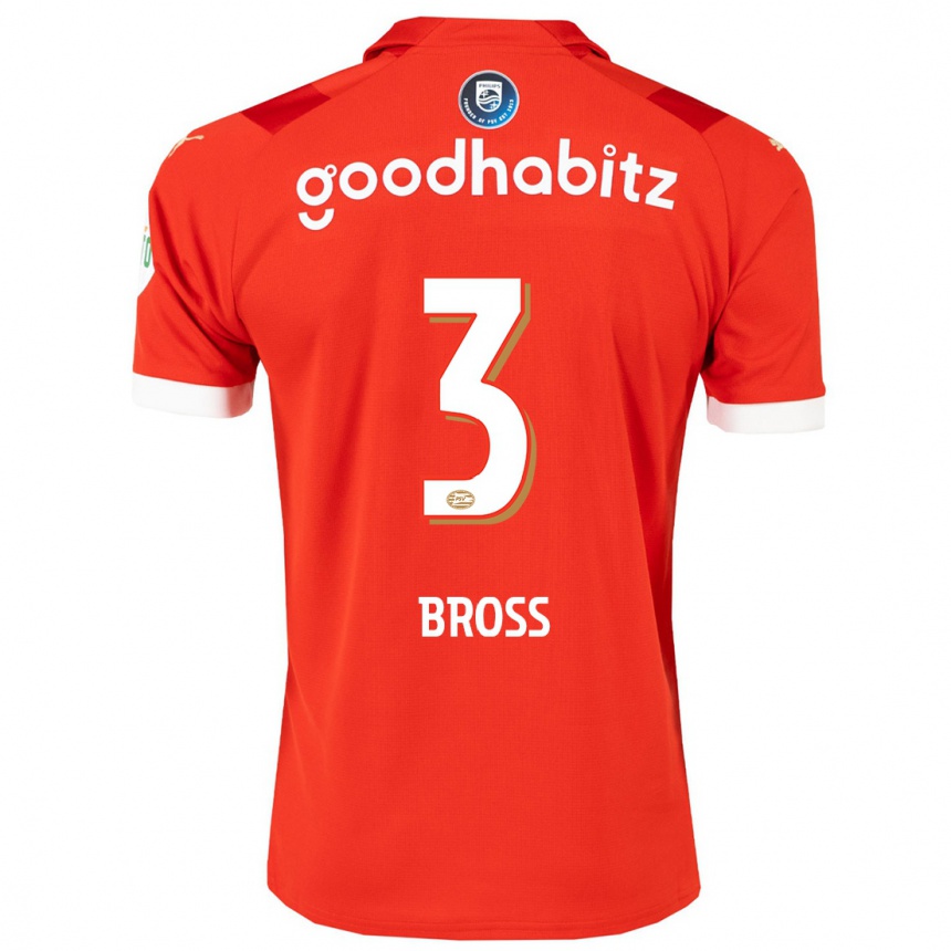 Kinder Fußball Melanie Bross #3 Rot Heimtrikot Trikot 2023/24 T-Shirt Luxemburg