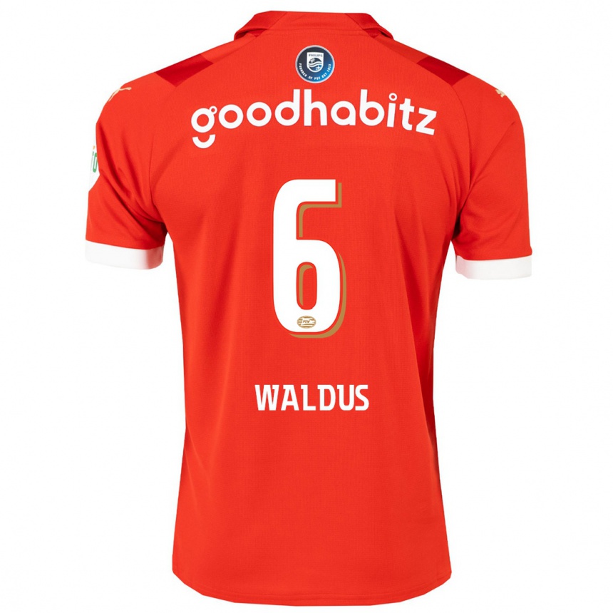 Kinder Fußball Maruschka Waldus #6 Rot Heimtrikot Trikot 2023/24 T-Shirt Luxemburg