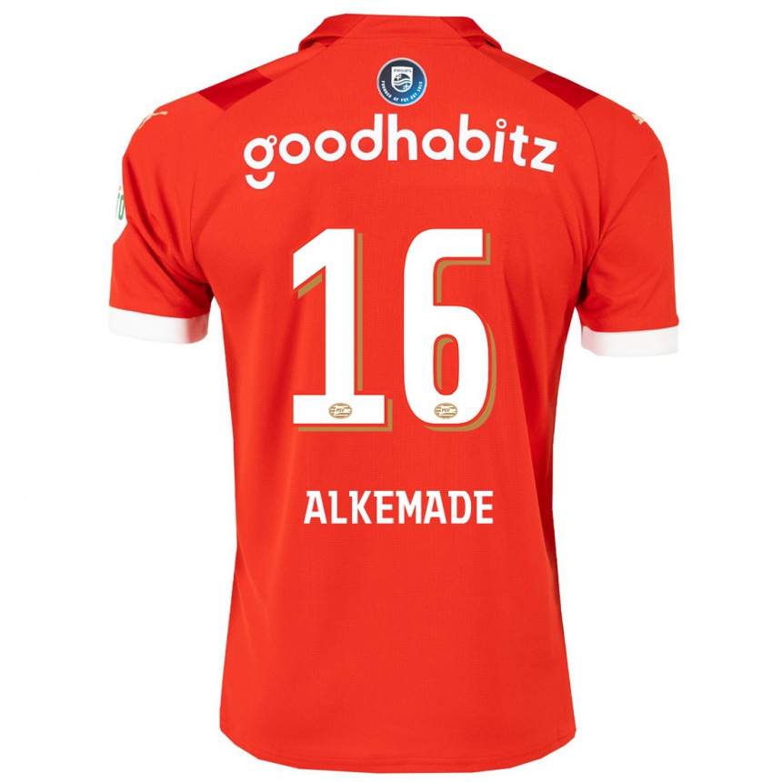 Kinder Fußball Lisan Alkemade #16 Rot Heimtrikot Trikot 2023/24 T-Shirt Luxemburg