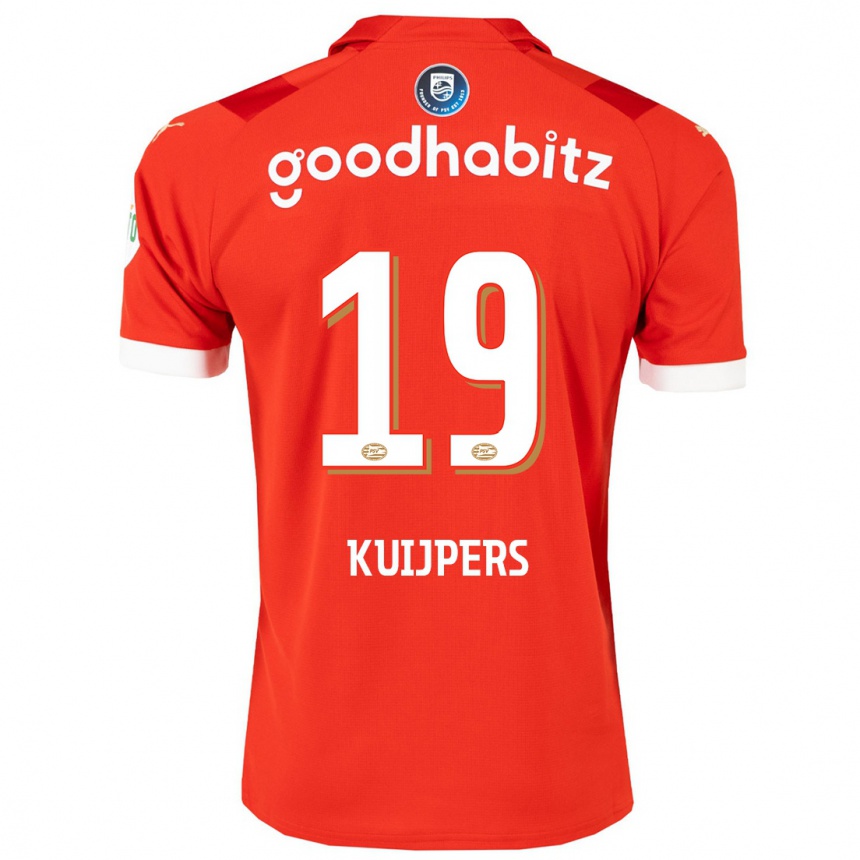 Kinder Fußball Jeslynn Kuijpers #19 Rot Heimtrikot Trikot 2023/24 T-Shirt Luxemburg