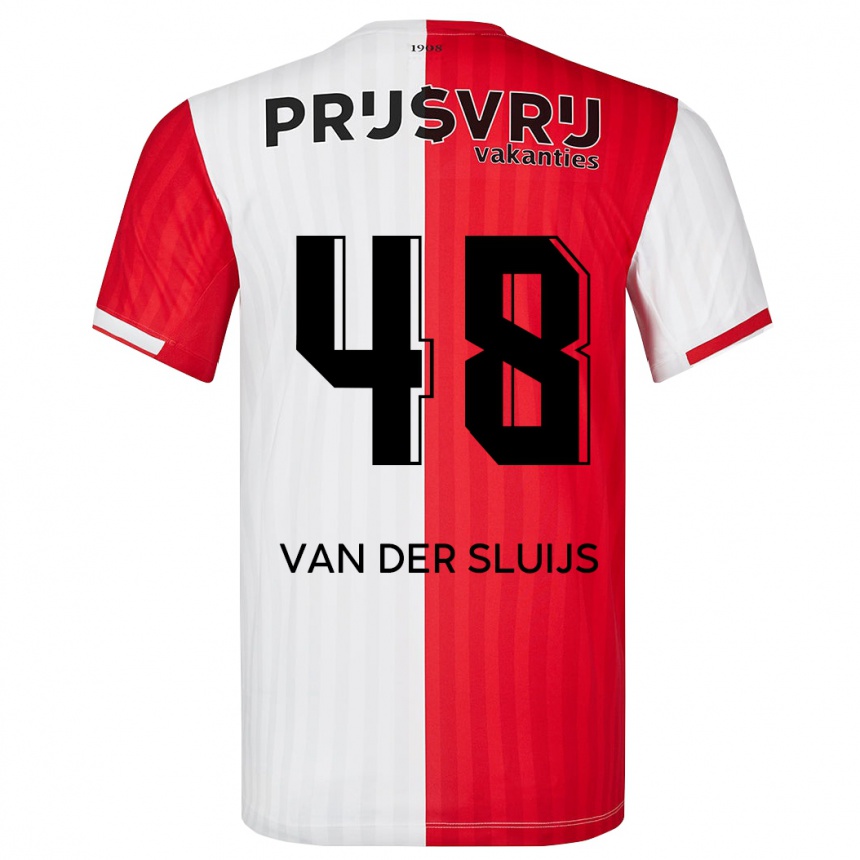 Kinder Fußball Joep Van Der Sluijs #48 Rot-Weiss Heimtrikot Trikot 2023/24 T-Shirt Luxemburg