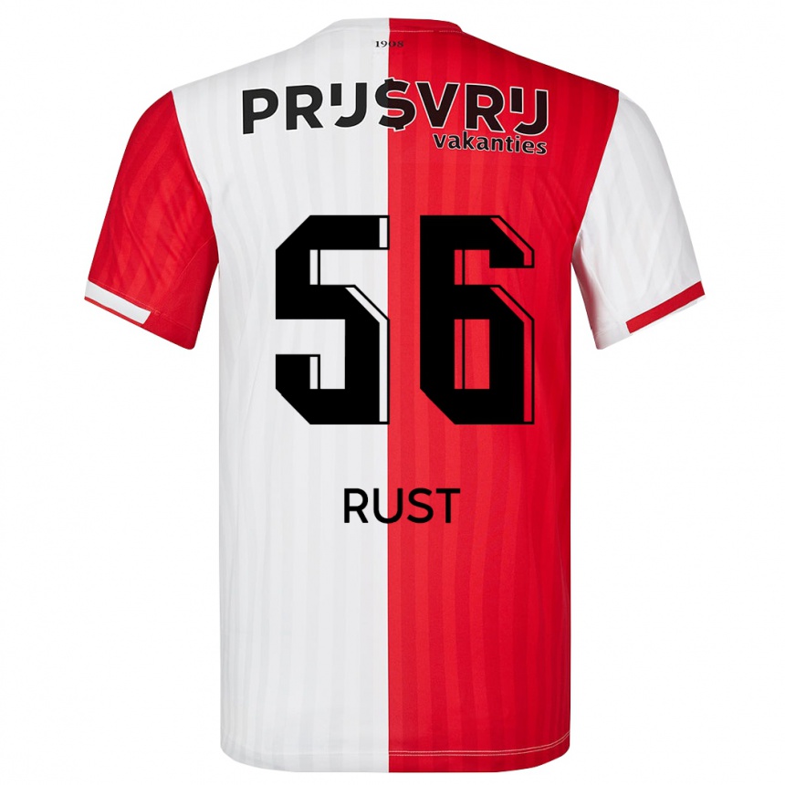 Kinder Fußball Fabiano Rust #56 Rot-Weiss Heimtrikot Trikot 2023/24 T-Shirt Luxemburg