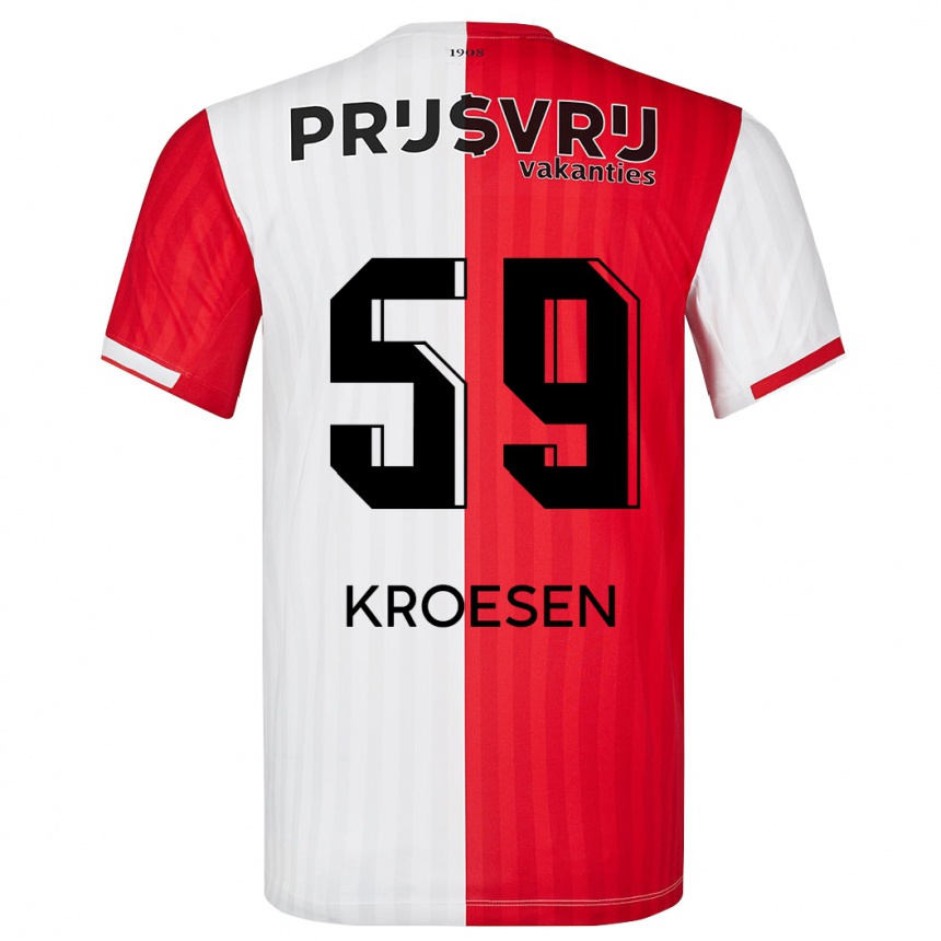Kinder Fußball Jaimy Kroesen #59 Rot-Weiss Heimtrikot Trikot 2023/24 T-Shirt Luxemburg