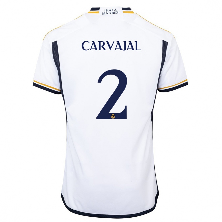 Kinder Fußball Daniel Carvajal #2 Weiß Heimtrikot Trikot 2023/24 T-Shirt Luxemburg