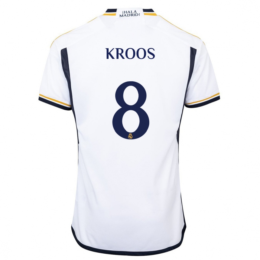 Kinder Fußball Toni Kroos #8 Weiß Heimtrikot Trikot 2023/24 T-Shirt Luxemburg