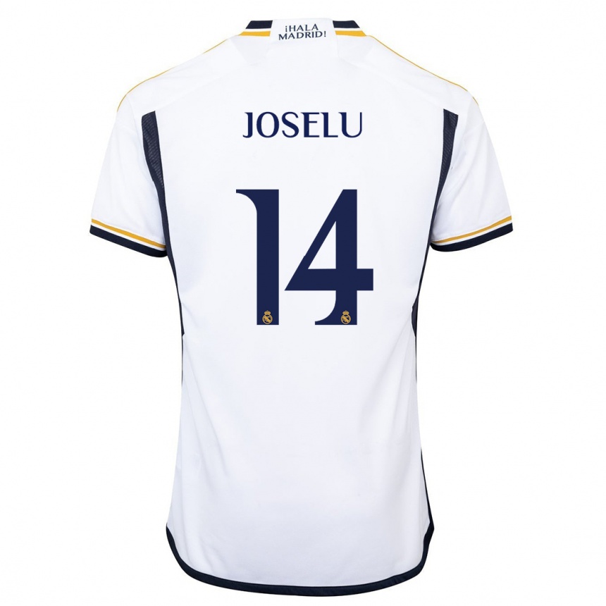 Kinder Fußball Joselu #14 Weiß Heimtrikot Trikot 2023/24 T-Shirt Luxemburg