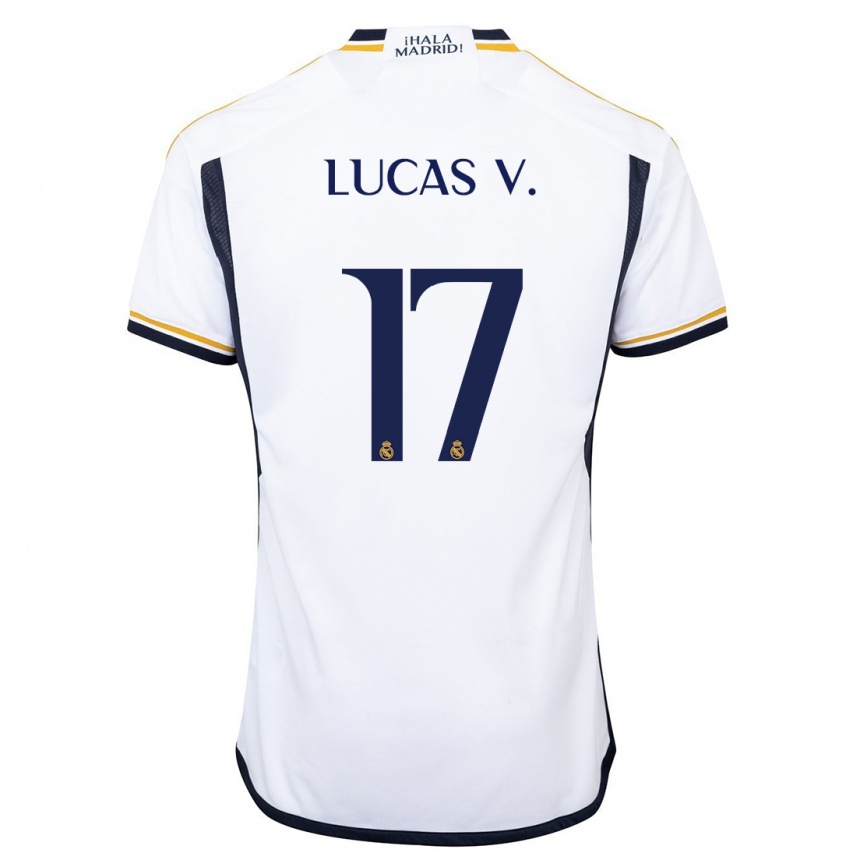 Kinder Fußball Lucas Vazquez #17 Weiß Heimtrikot Trikot 2023/24 T-Shirt Luxemburg