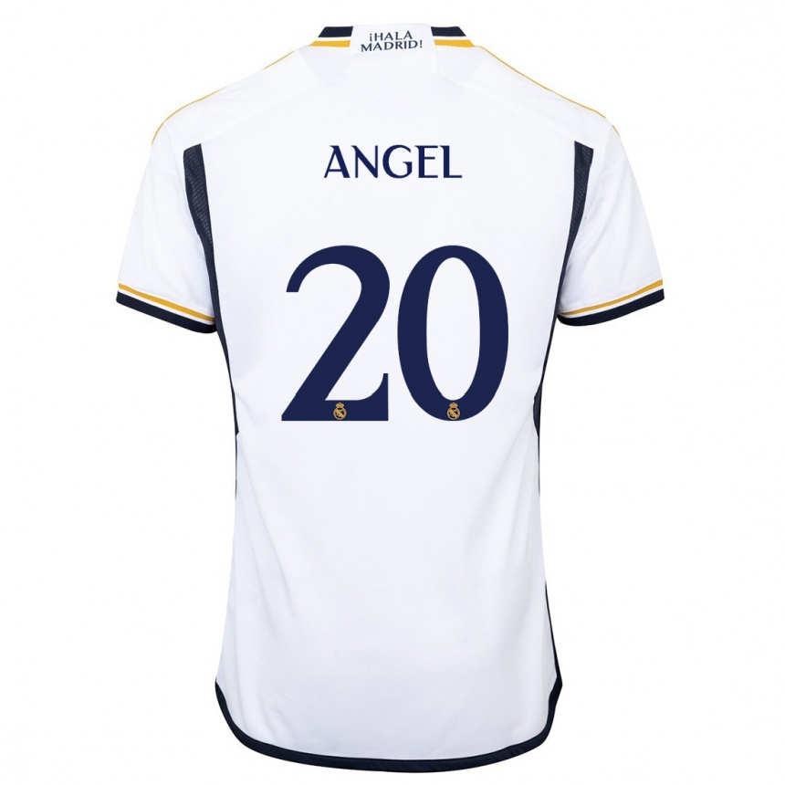 Kinder Fußball Manuel Angel #20 Weiß Heimtrikot Trikot 2023/24 T-Shirt Luxemburg