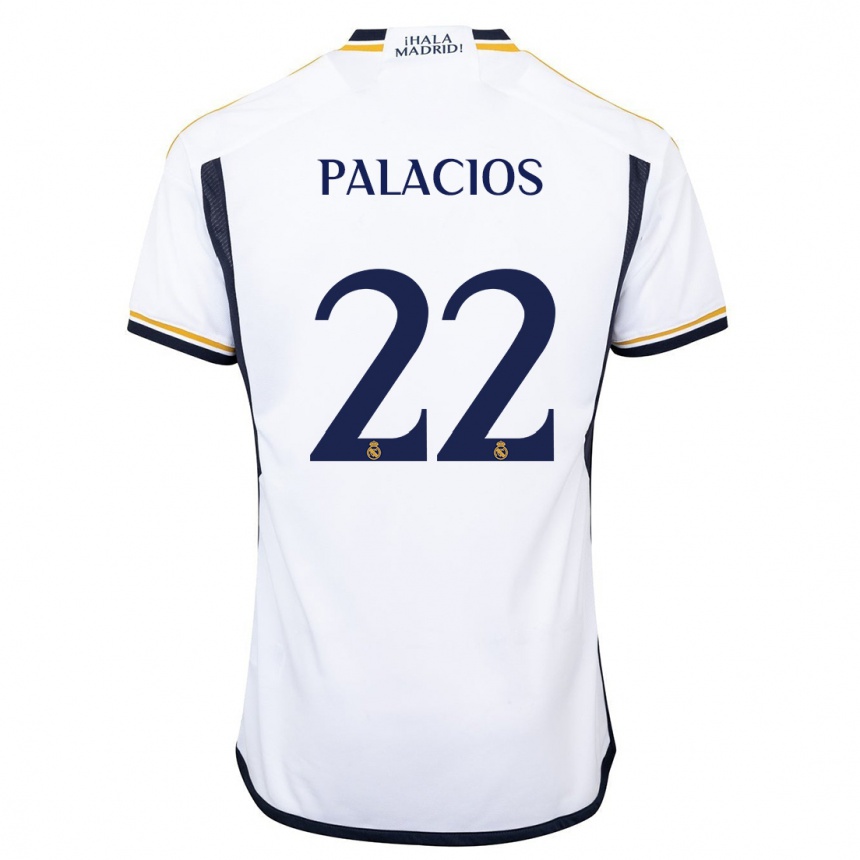 Kinder Fußball Cesar Palacios #22 Weiß Heimtrikot Trikot 2023/24 T-Shirt Luxemburg