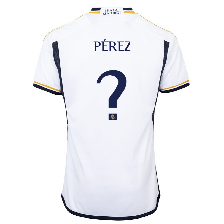 Kinder Fußball Álex Pérez #0 Weiß Heimtrikot Trikot 2023/24 T-Shirt Luxemburg