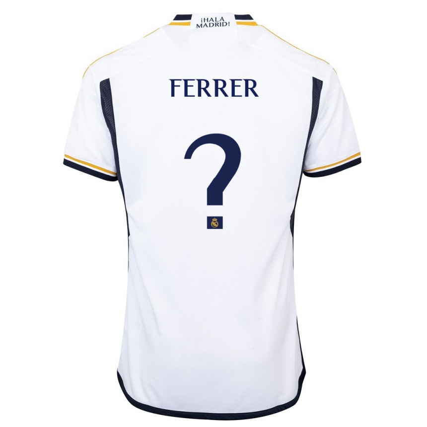 Kinder Fußball Pau Ferrer #0 Weiß Heimtrikot Trikot 2023/24 T-Shirt Luxemburg