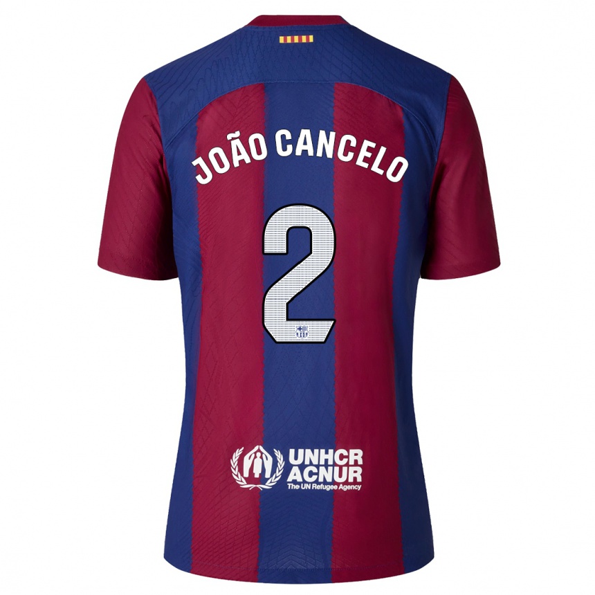 Kinder Fußball Joao Cancelo #2 Rot Blau Heimtrikot Trikot 2023/24 T-Shirt Luxemburg